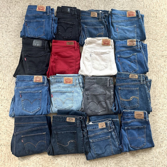 Wholesale Levi's Women's Jeans - All Sizes - All Washes - Lot of 10 - Grade A/B