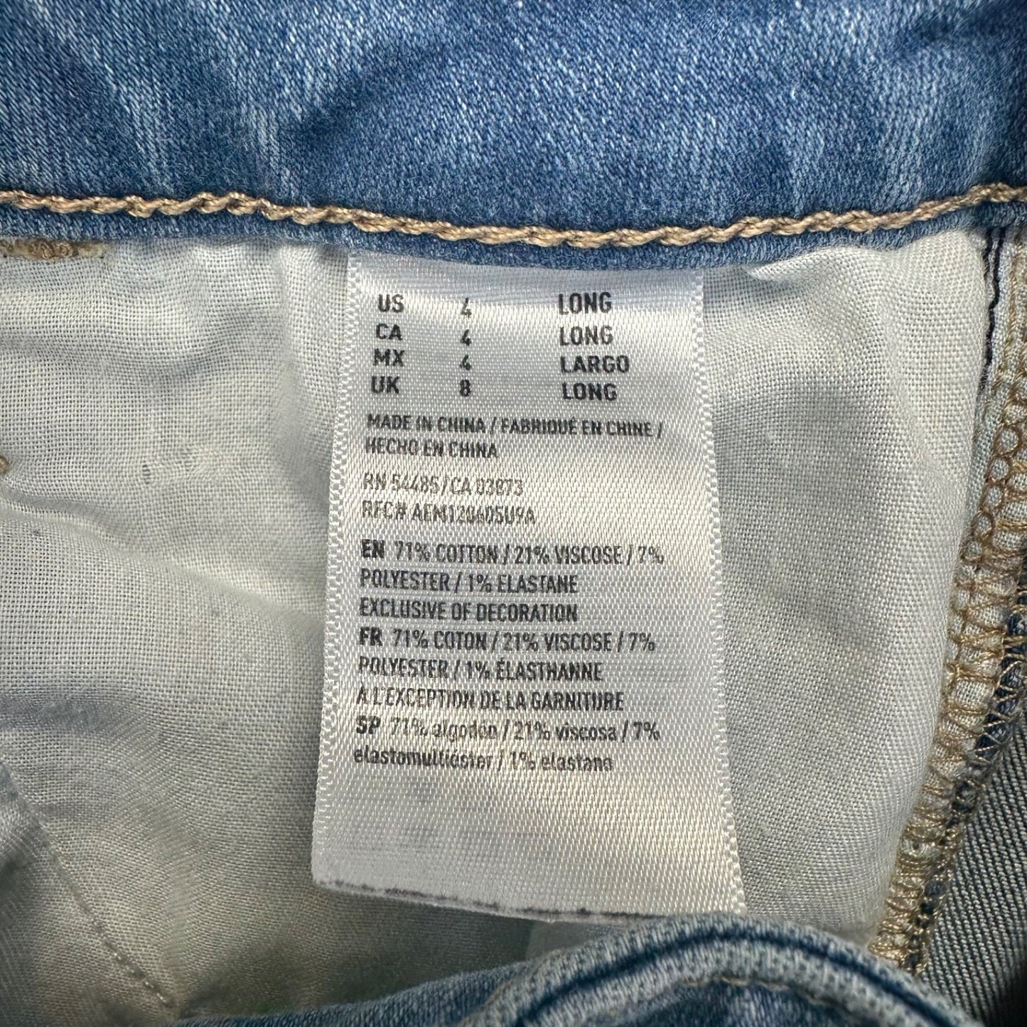 American Eagle Women's Super Hi-Rise Jegging Size 4 Light Blue Denim #1881