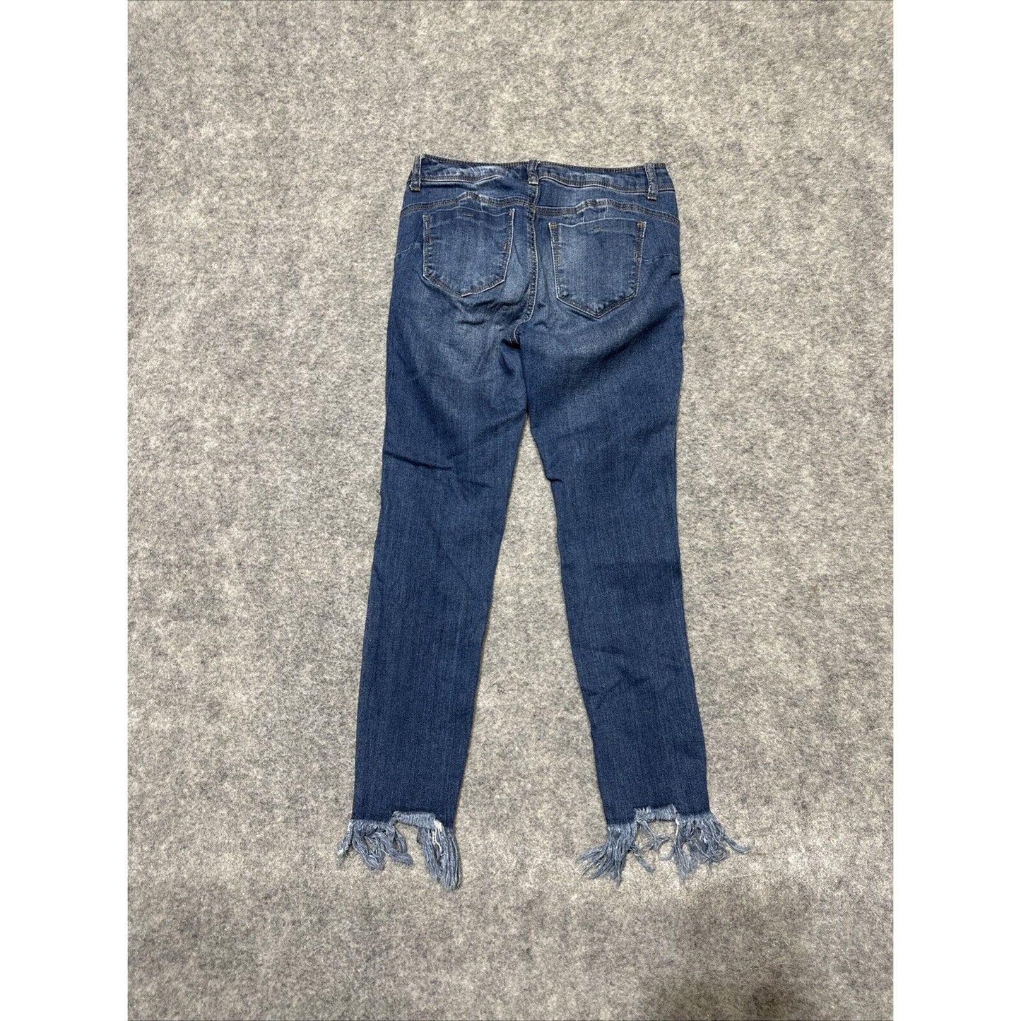 WAX JEAN Butt I Love You Women's Distressed Ankle Jeans Size S Small Blue Dark
