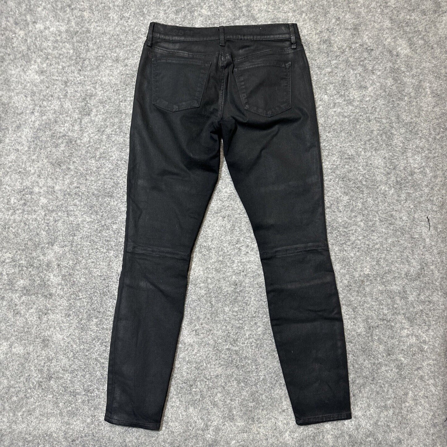 Gap 1969 Women's Leather Coated Legging Jean Size 27 Black Denim