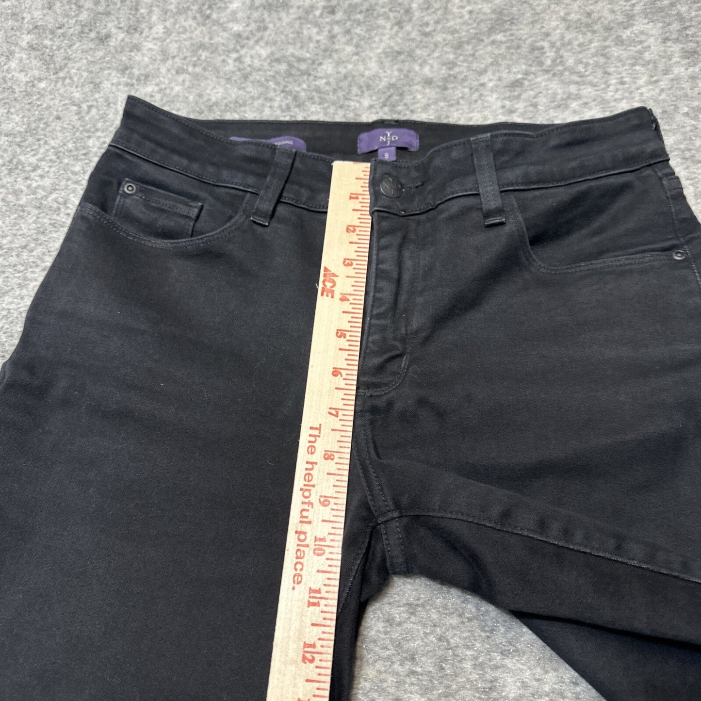 NYDJ Alina Women's Leggings Size 8 Black Dark Wash Denim