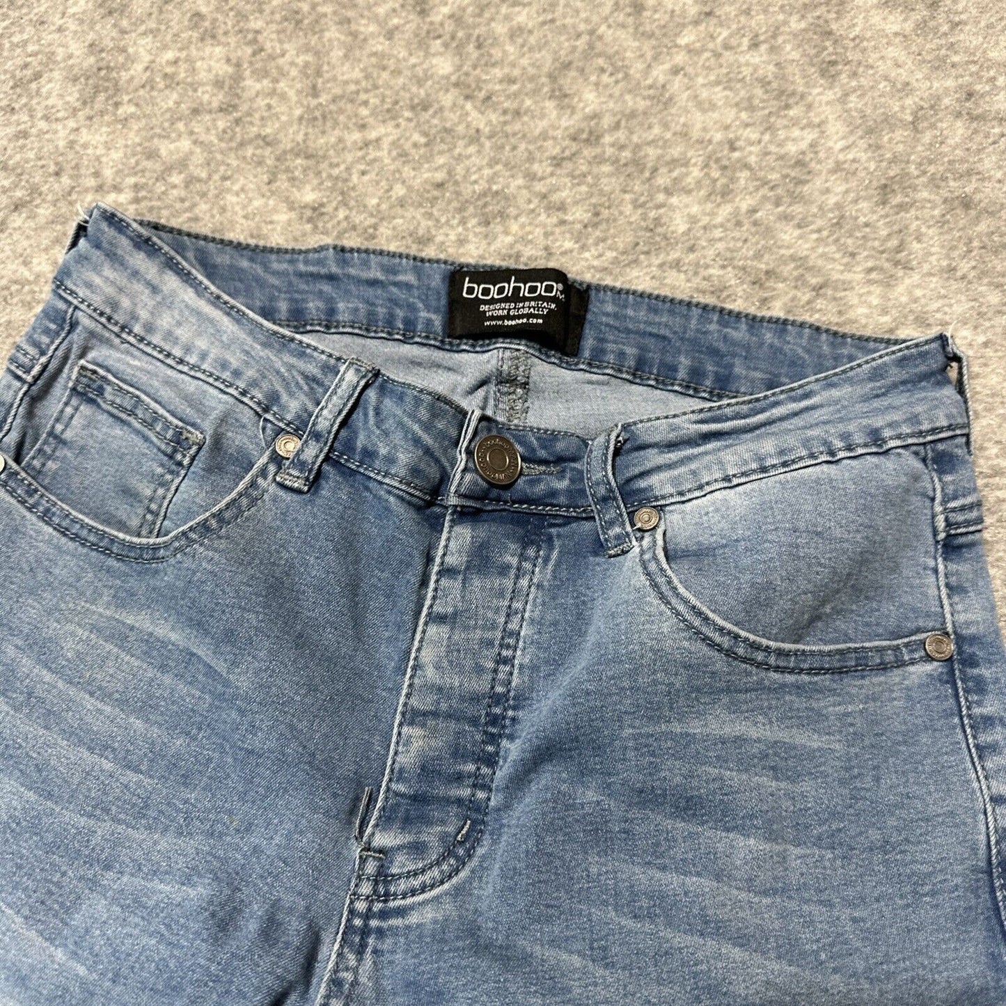 Boohoo MAN Skinny Men's Jeans Size 30S Blue Light Wash Denim