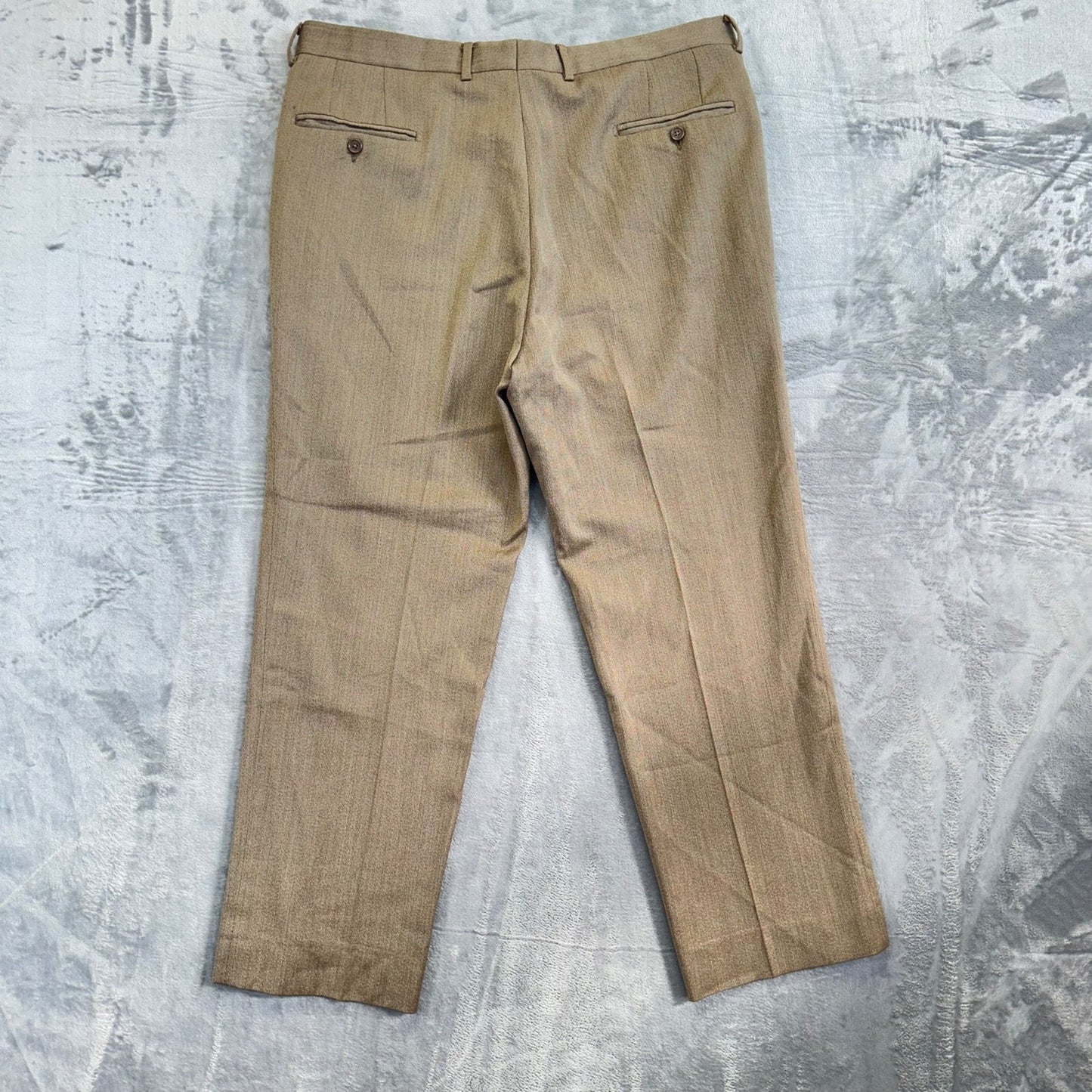 Grant Thomas Men's Dress Pants Straight 38x30 Brown Wool