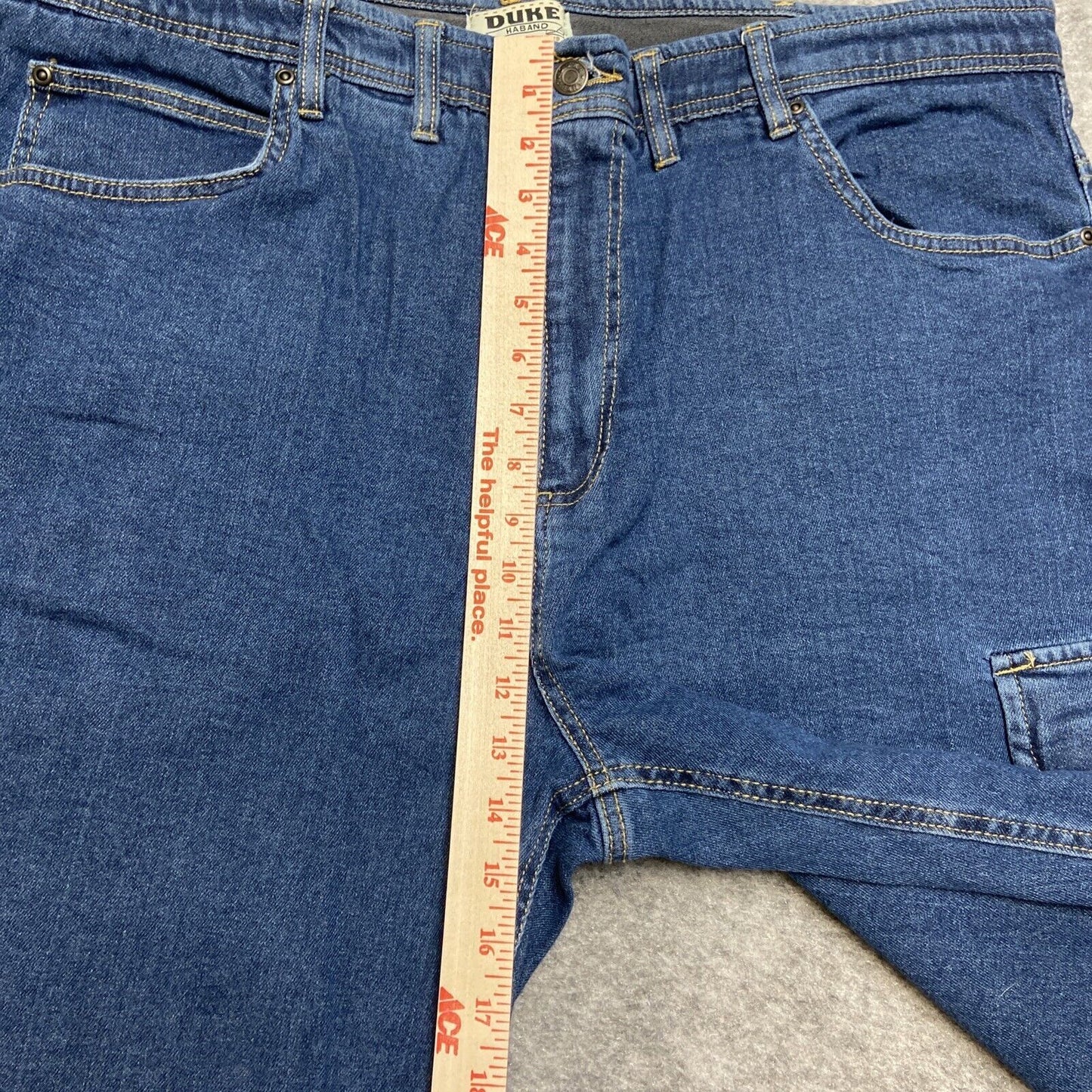Vintage Duke Haband Cargo Jeans Men's Size 44/M Dark Blue Elastic Waist Denim