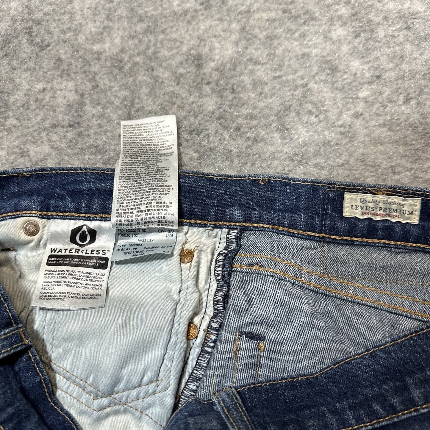 Levi's 511 Big E Slim Fit Men's Jeans Size 32x34 Blue Dark Denim