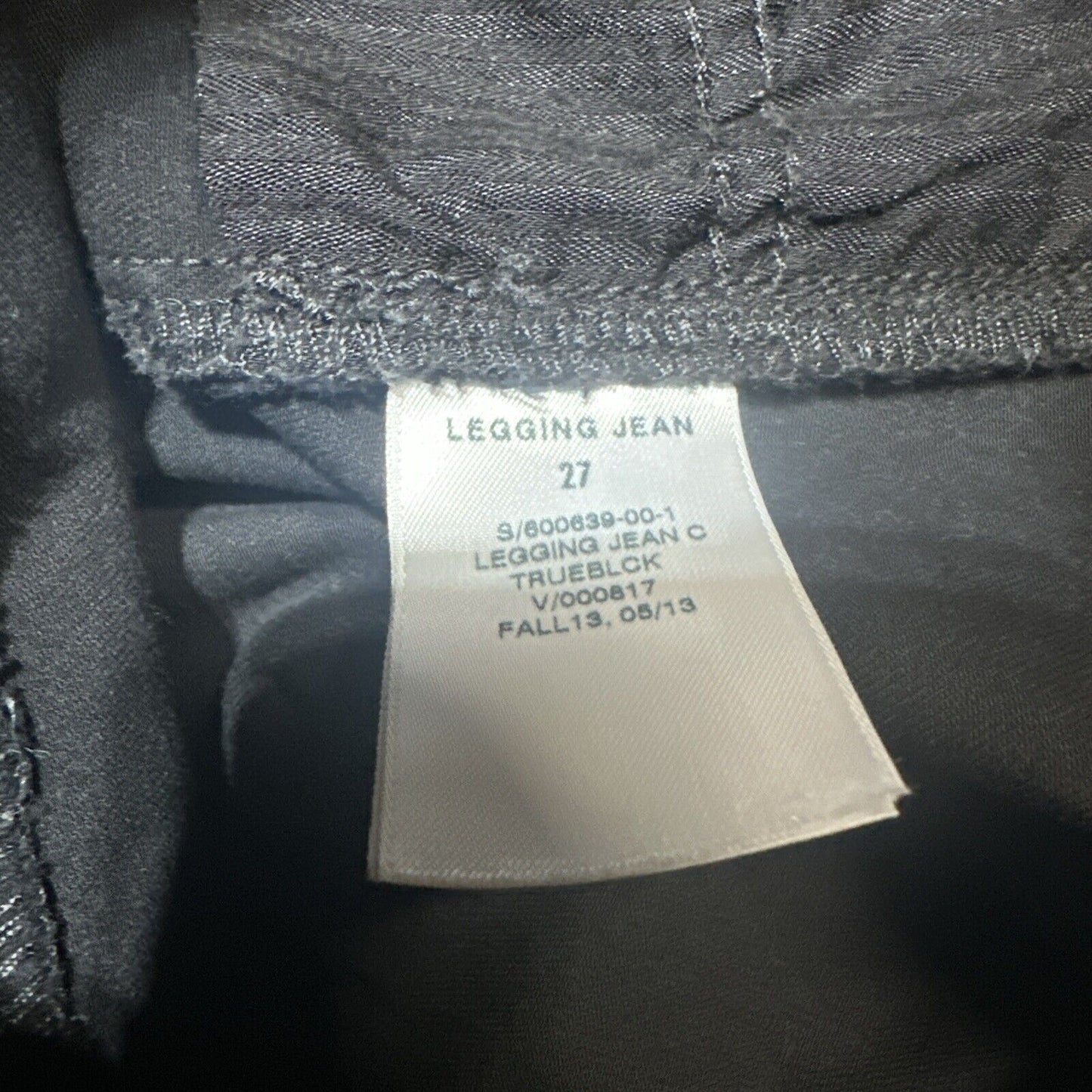 Gap 1969 Women's Leather Coated Legging Jean Size 27 Black Denim