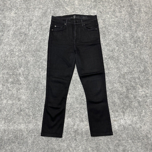 7 For All Mankind The High Waist Women's Skinny Jeans Size 27 Black Dark Wash