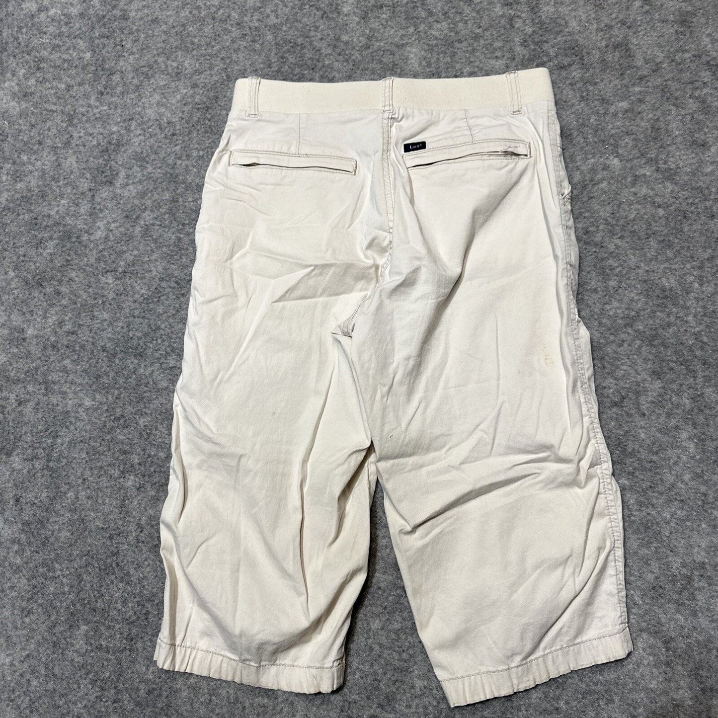 Lee Relaxed Fit Mid Rise Women's Cropped Pants Size 6M Medium White Pants