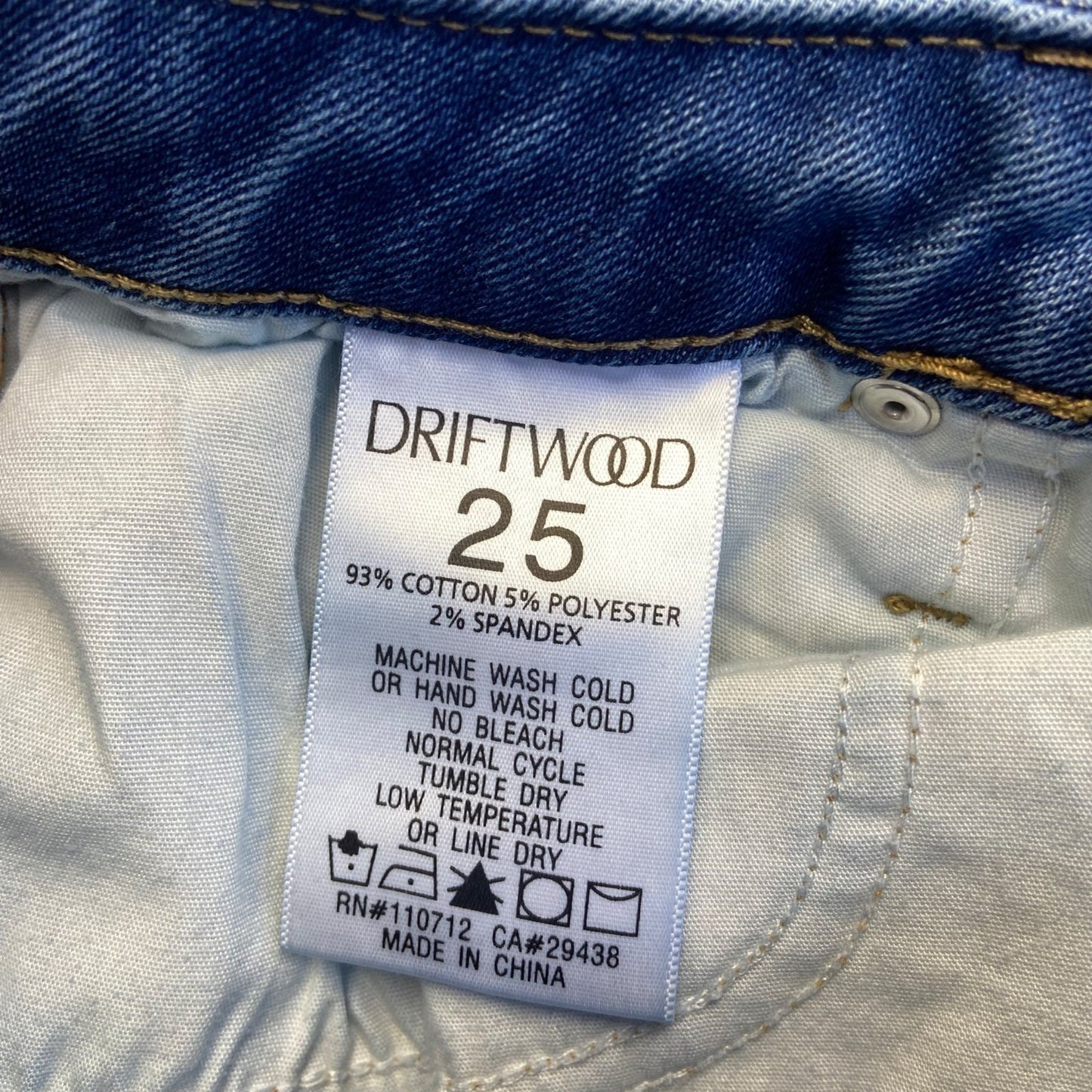 Driftwood Women's Audrey Skinny Jeans Size 25 Light Blue Denim