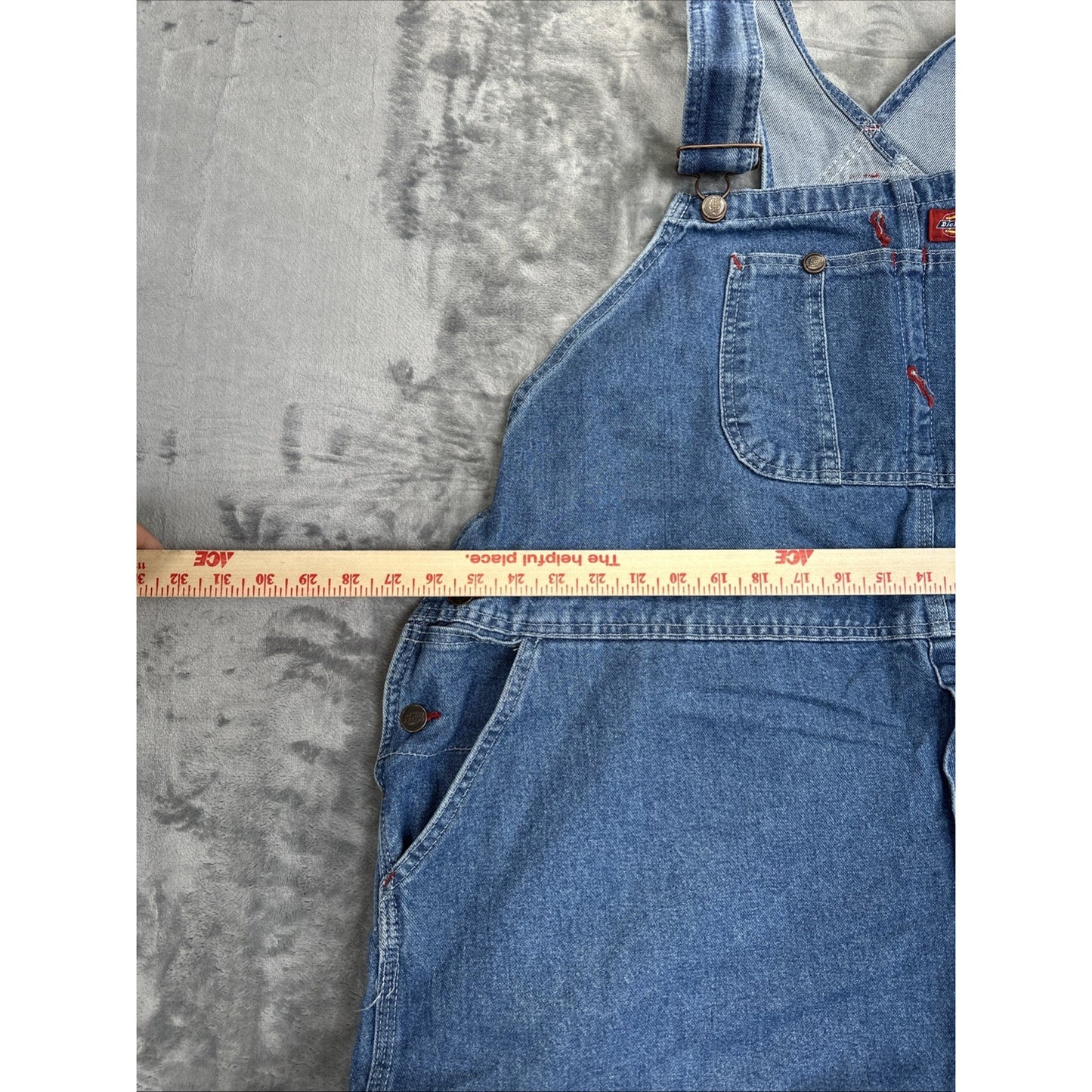 New Dickies Denim Bib Overalls Men's Size 50x30 Blue Denim