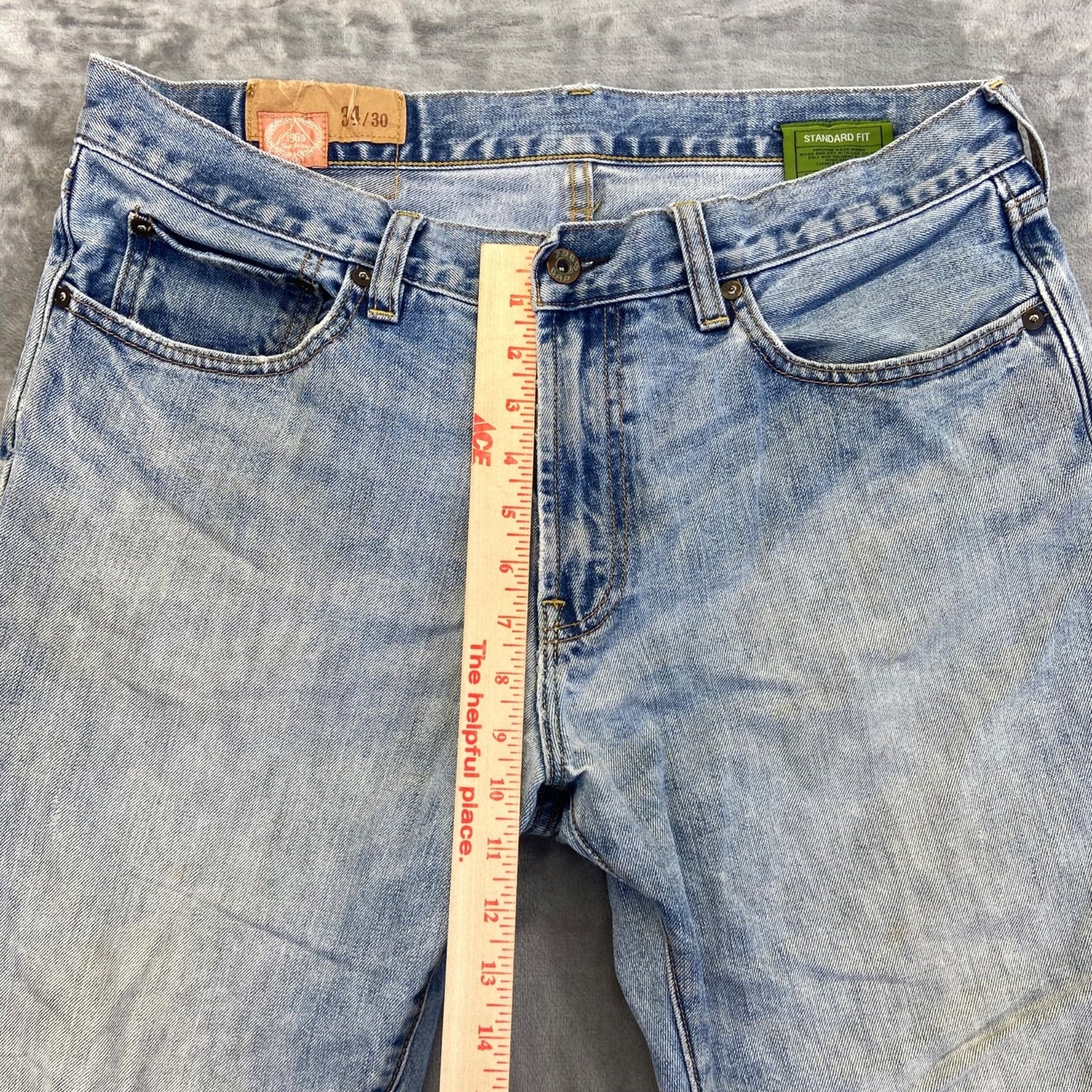 Gap Men's Standard Fit Straight Jeans 34x30 Blue Light Wash