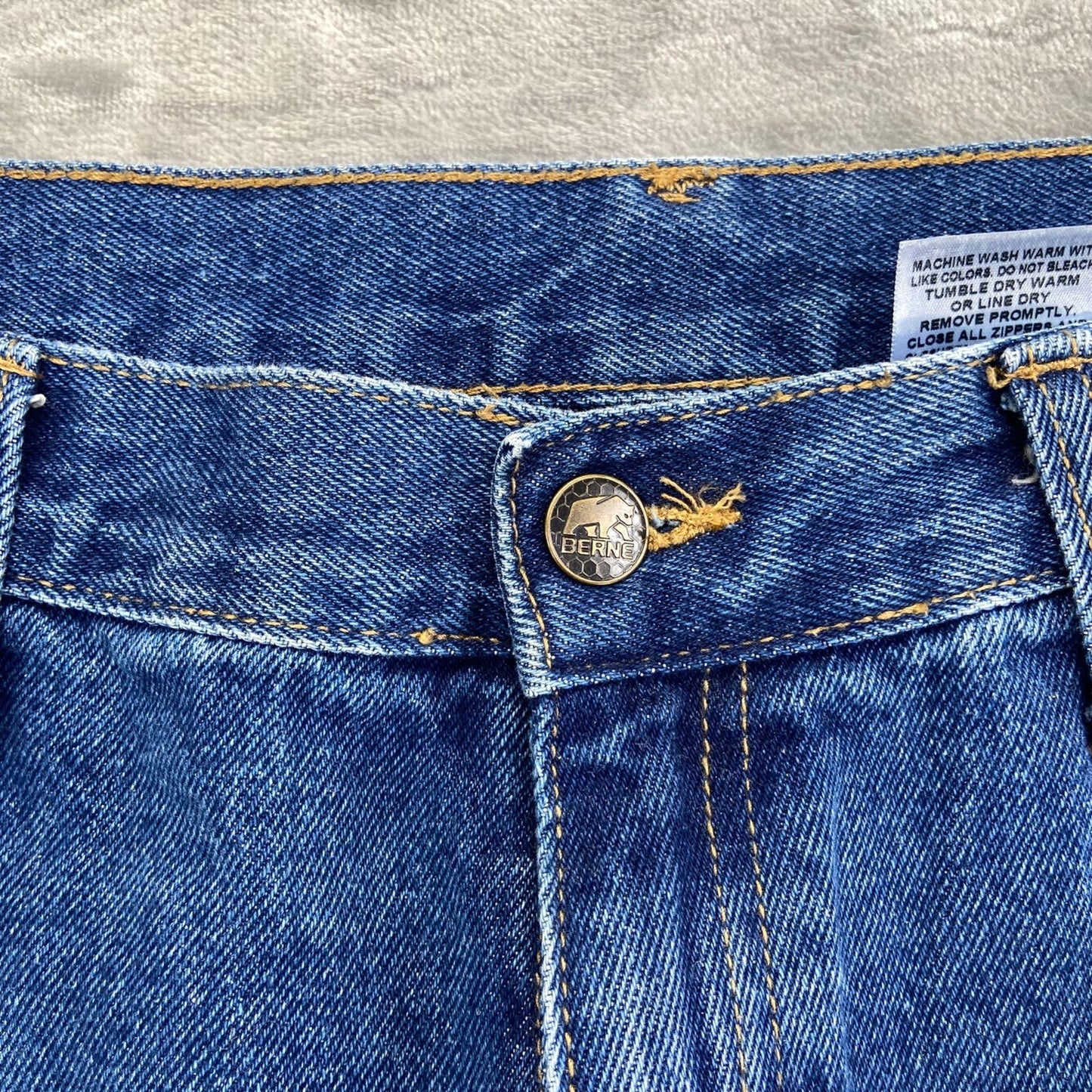 Berne Men's Straight Jeans Size 38x29 Blue Denim