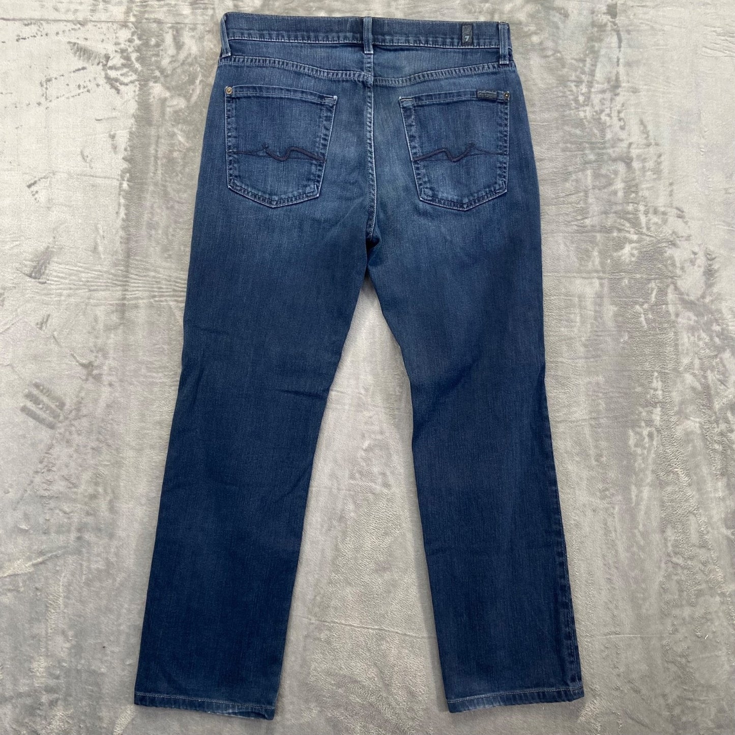 7 For All Mankind Men's Slimmy Jeans Size 33 Blue Dark Wash Denim