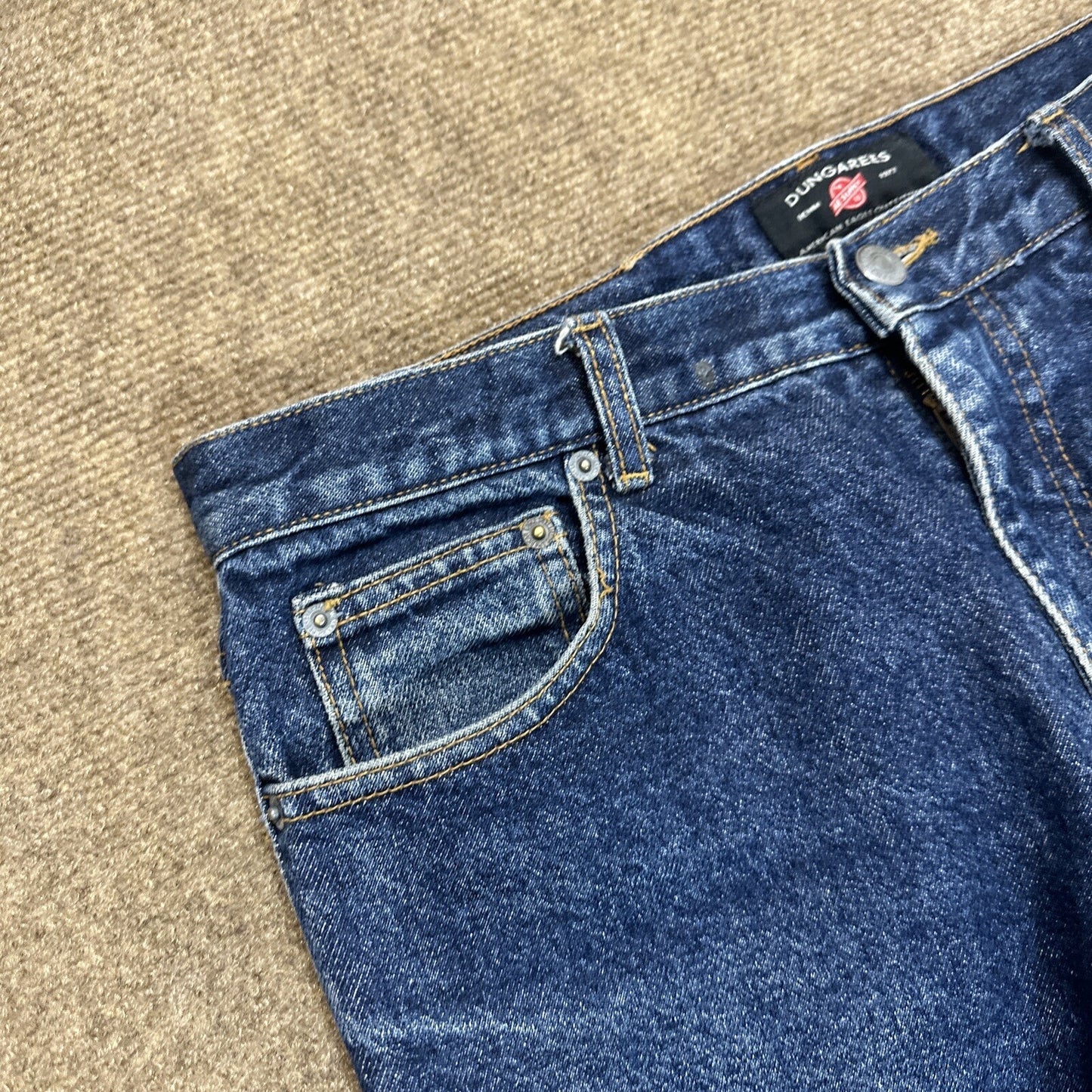 Vintage American Eagle AE Supply Dungarees Womens Jeans Size 12 Blue Dark Wash