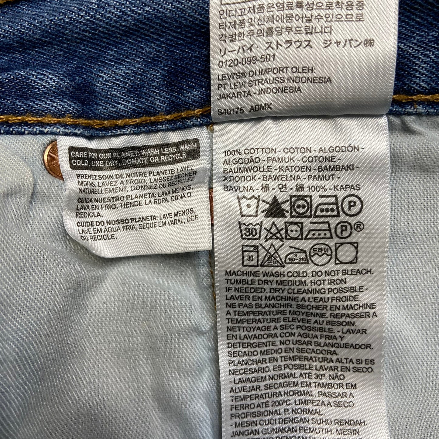 Levi's 501 Straight Jeans Men's Big & Tall Sz 50x29 Blue Medium Wash Button-Fly