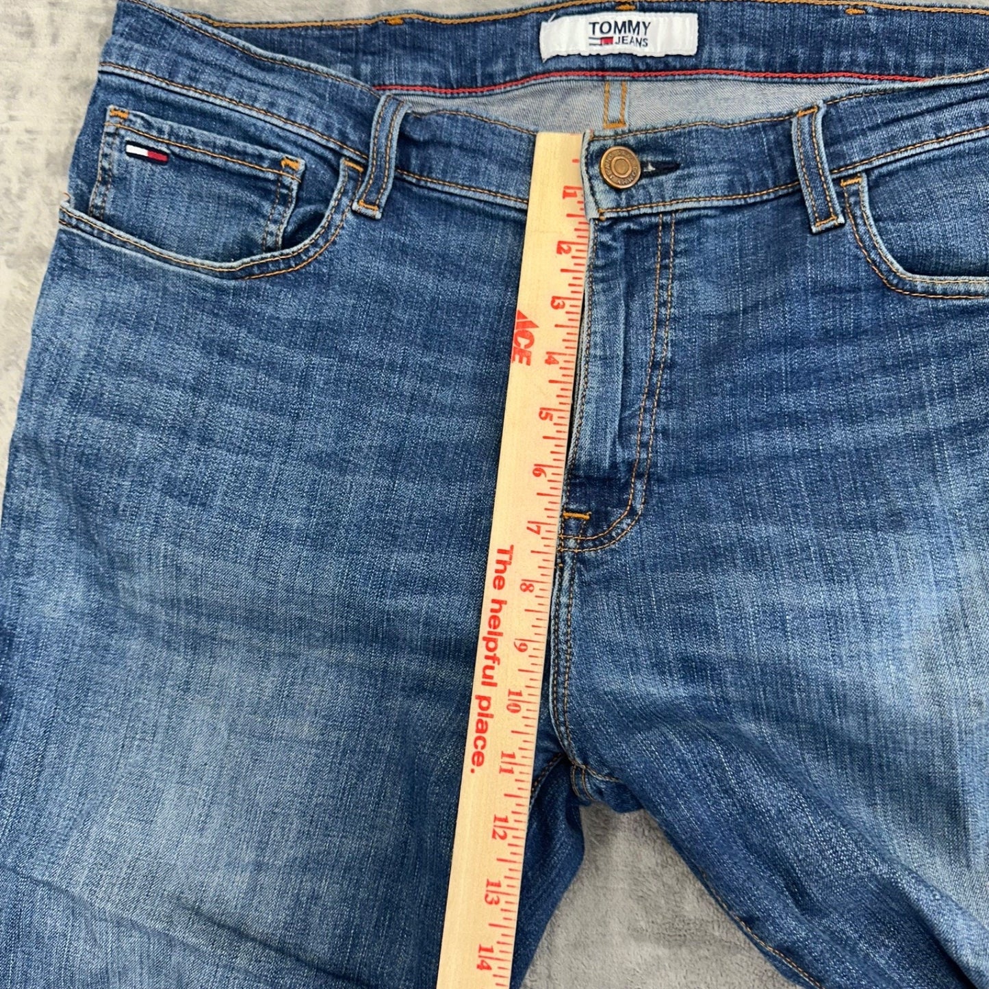 Tommy Jeans Straight Jeans Men's Size 36x28 Blue Medium Wash Denim *Hemmed*