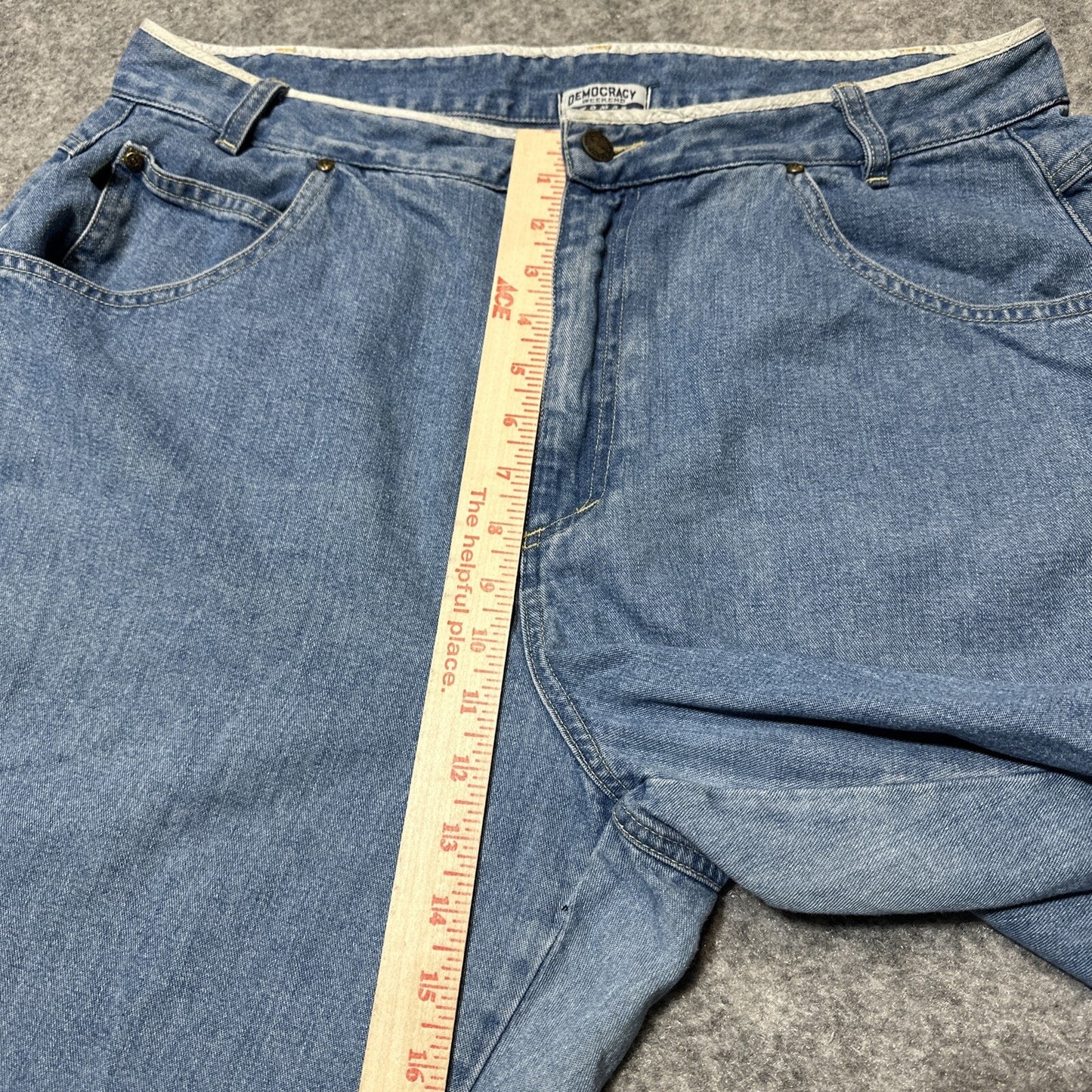 Vintage Democracy Weekend Women's Relaxed Straight Jeans Sz 16 Light Blue Denim