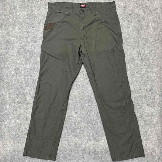 Wrangler Workwear Men's Bootcut Cargo 5 Pocket Design Pants 38x32 Green Dark