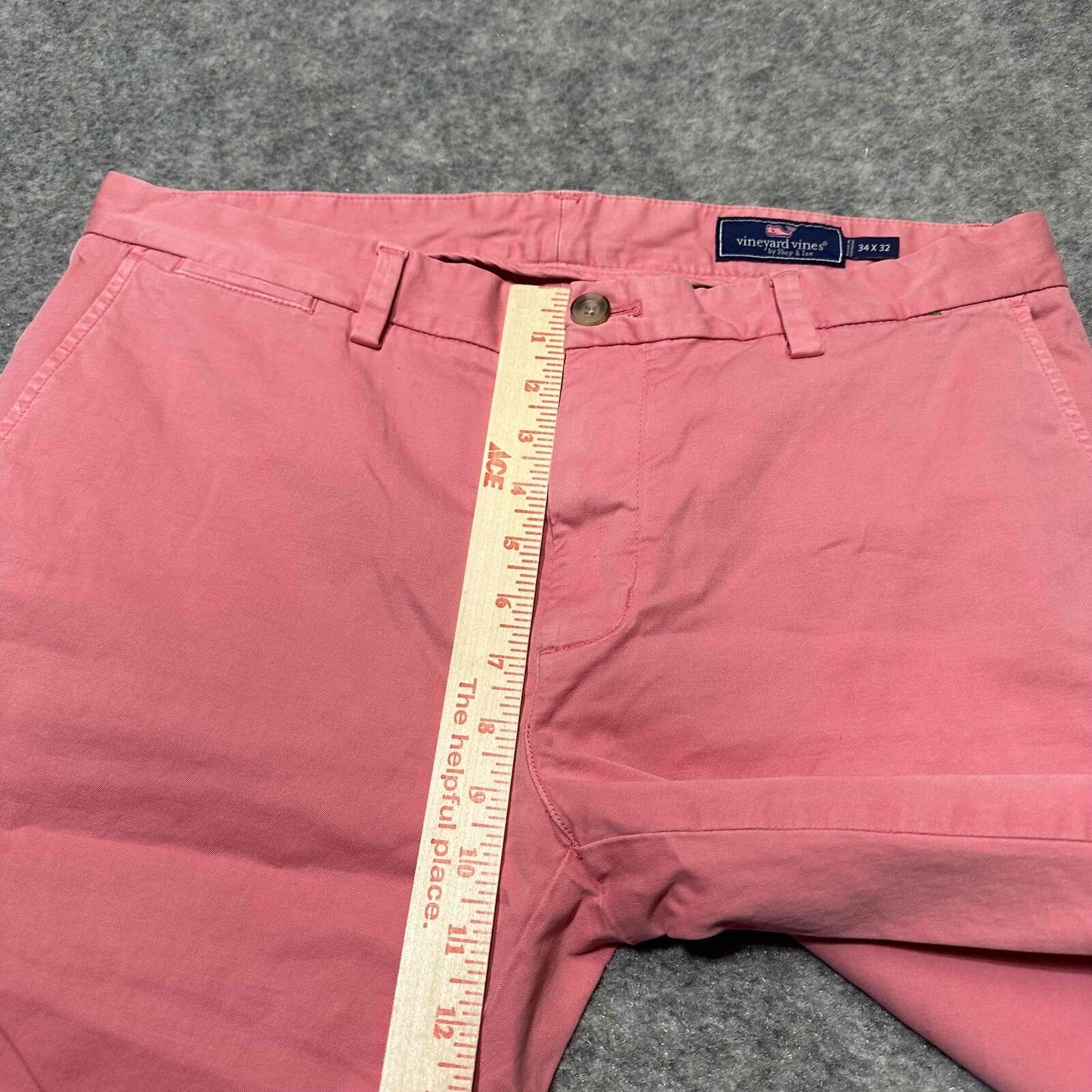 Vineyard Vines Breaker Pant Men's Salmon Chinos Size 34x32 Pink Light Wash Pants