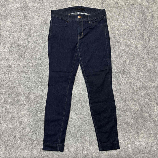 New J Brand Anja Women's Cuffed Skinny Jeans Size 27 Blue Dark Wash Denim