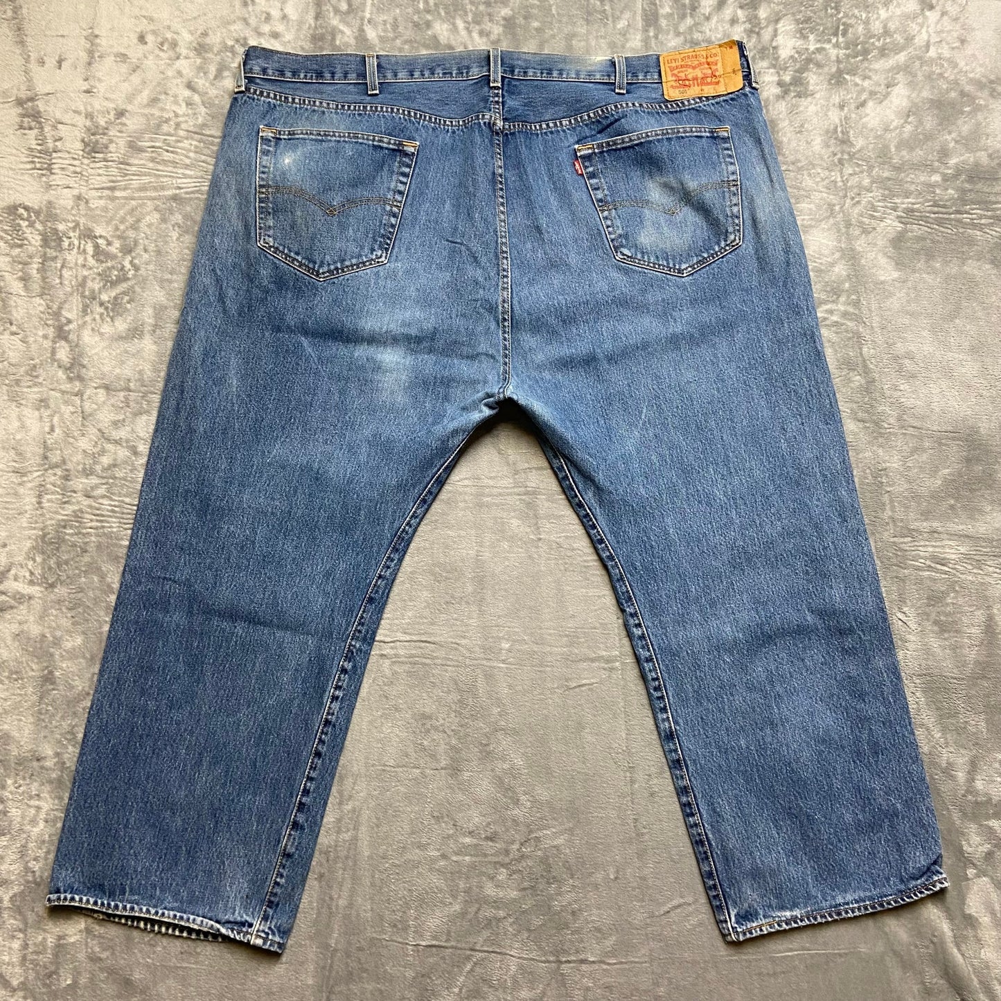 Levi's 501 Straight Jeans Men's Big & Tall Sz 50x29 Blue Medium Wash Button-Fly
