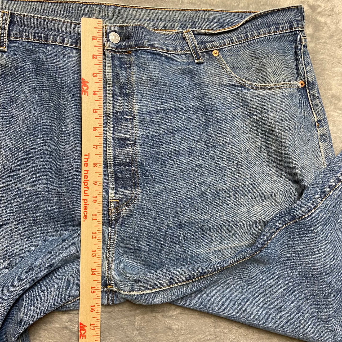 Levi's 501 Straight Jeans Men's Big & Tall Sz 50x29 Blue Medium Wash Button-Fly