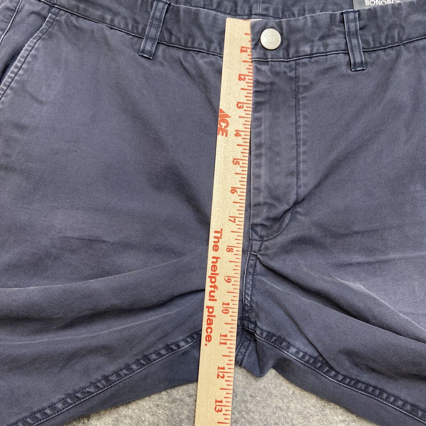 Bonobos Straight Chino Pants Men's Size 35x32 Dark Blue Pants *Bleach Mark*