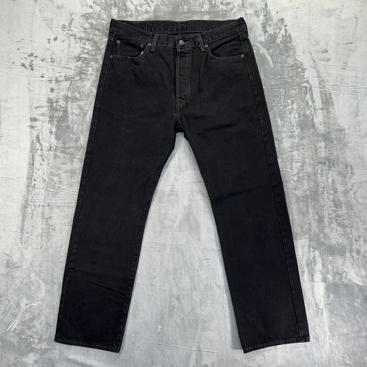 Levi's 501 Original Fit Straight Jeans Mens Size 36x32 Black Denim