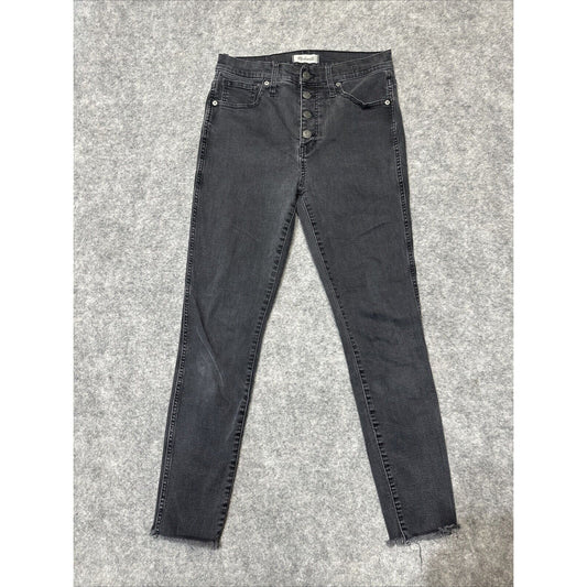 Madewell 10" High Rise Skinny Women's Jeans Size 29 Black Gray Denim