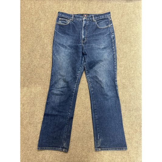 Vintage American Eagle AE Supply Dungarees Womens Jeans Size 12 Blue Dark Wash