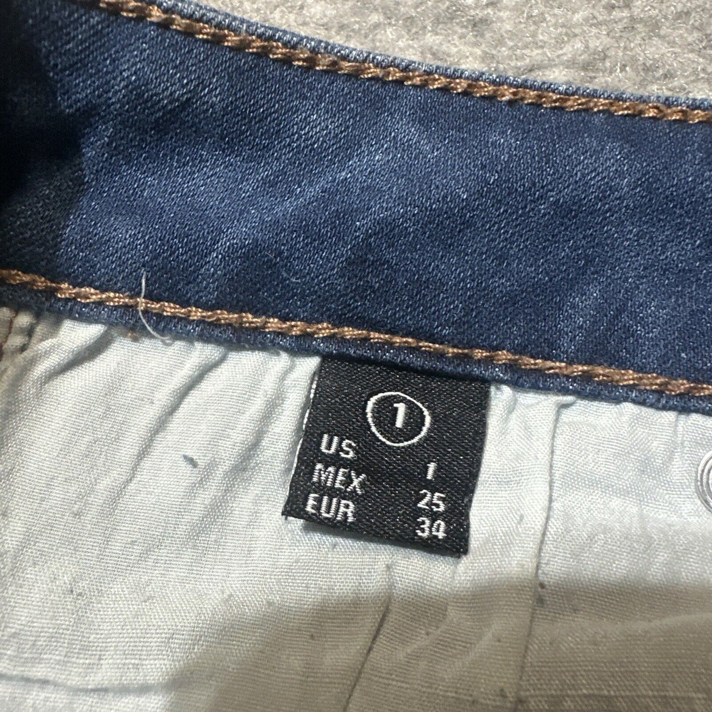 ENJEAN Denim Women's Distressed Skinny Jeans Size 1 Blue Medium Wash Denim