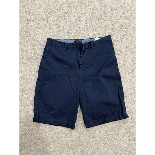 Banana Republic Emerson Chino Shorts Men's 32 Navy Flat Front Slash Pocket