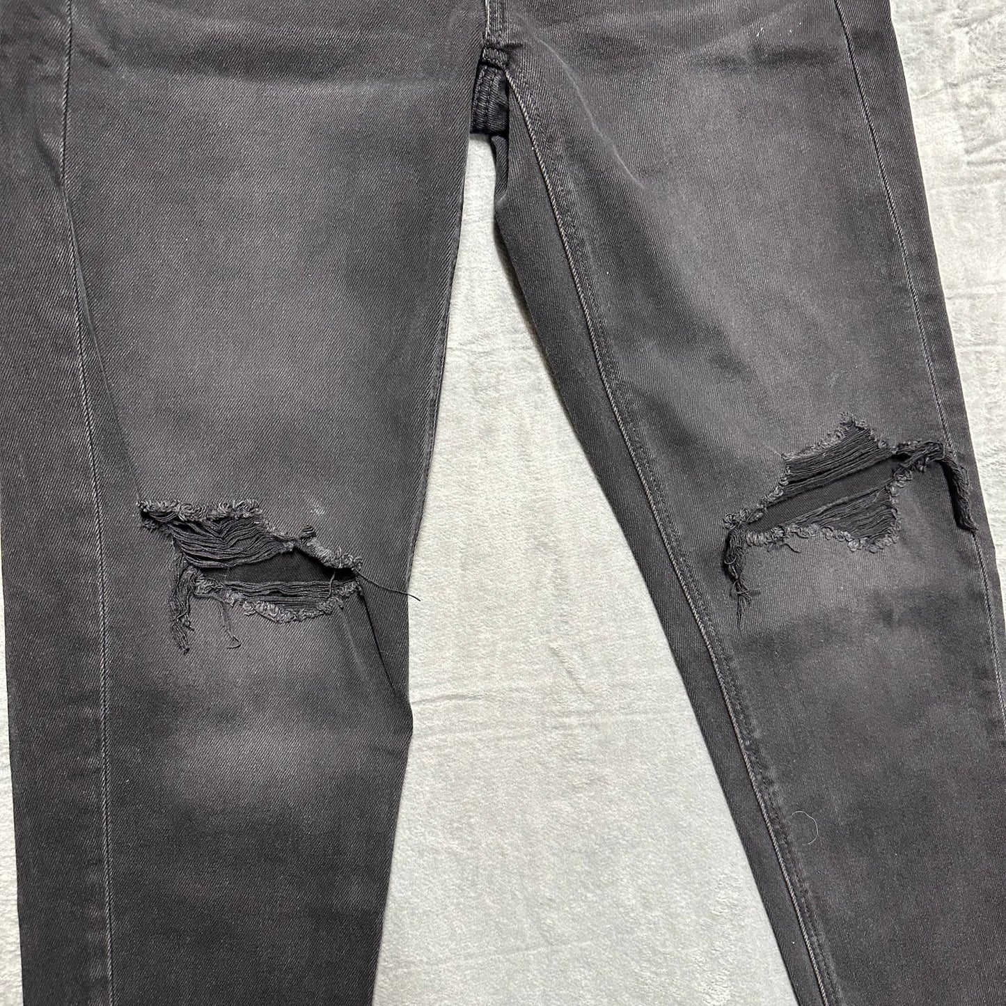 American Eagle Distressed Mom Straight Jean Women's Sz 0 Short Black Denim