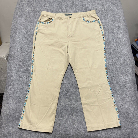Vintage Lauren Ralph Lauren Western Straight Jeans Women's Size 22W Beige