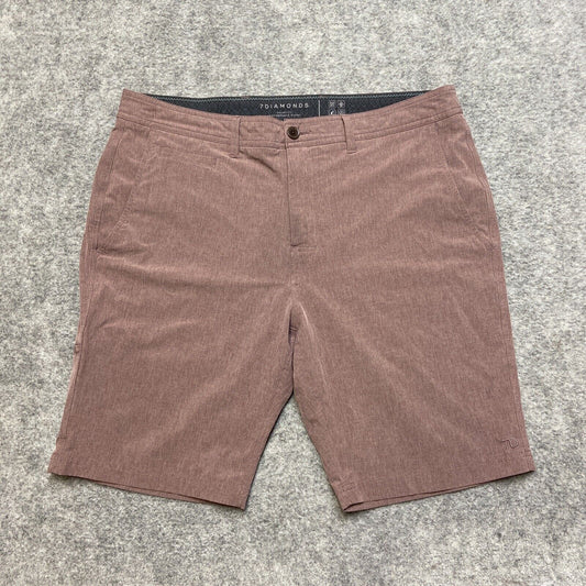 7 Diamonds Velocity Performance Short Men's Size 38 Mauve Brown Shorts