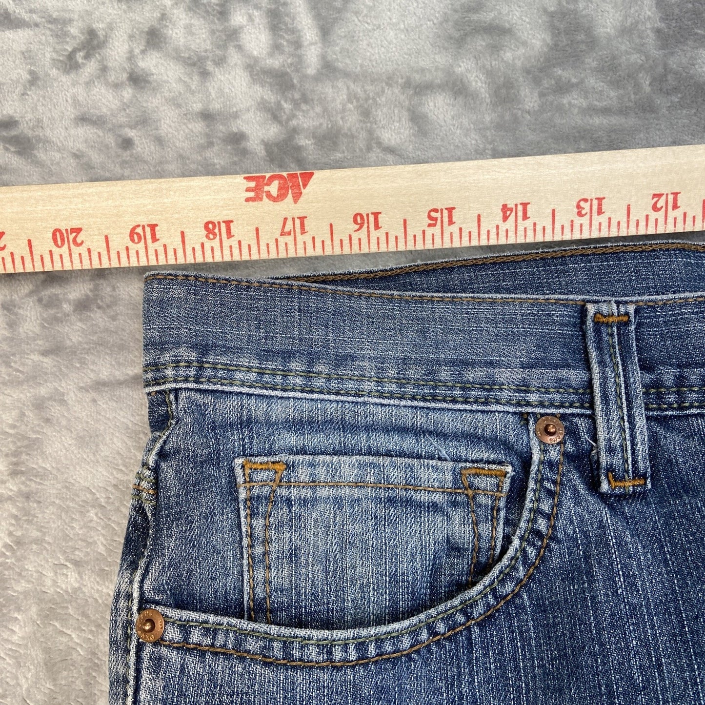 Vintage DKNY Embroidered Straight Jeans Men's Size 36x30 Blue Denim