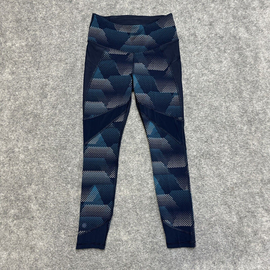 Athleta High Rise Leggings Yoga Pants Women's Size S Blue Spotted Pocket