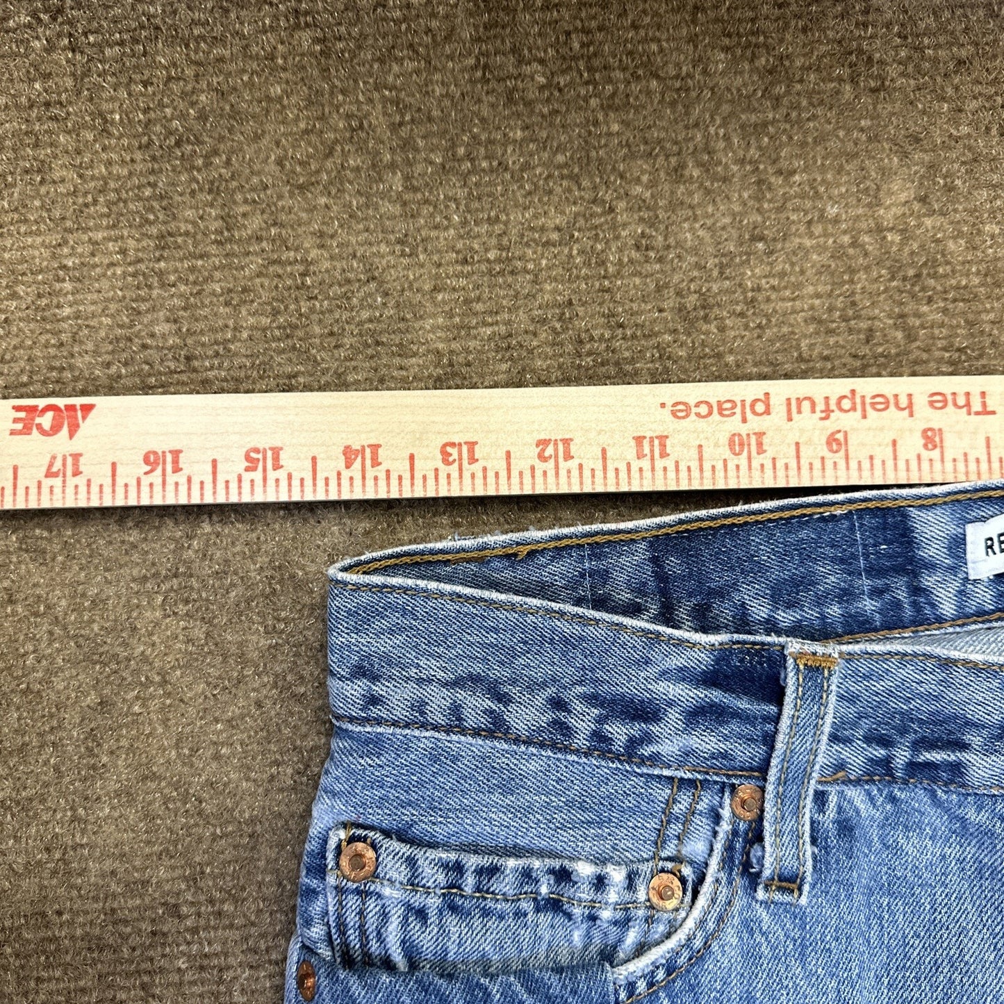 RE/DONE Levi's Patched High Rise Skinny Jeans Womens Sz 27 Blue Denim Button Fly