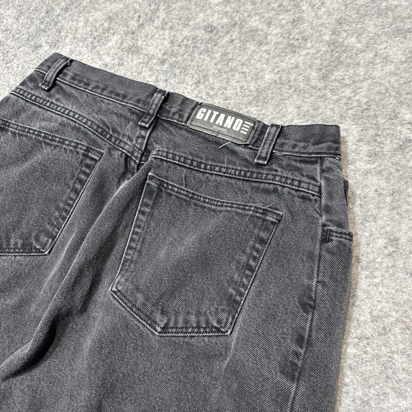 Vintage Gitano Jeans Relaxed Straight Jeans Women's Size 14 Long Black Denim