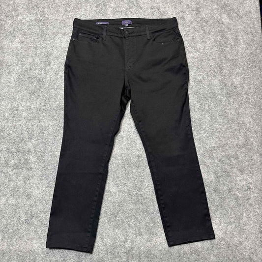 NYDJ ALINA LEGGING Women's Jeans Petite Size 14 Black Dark Wash Denim