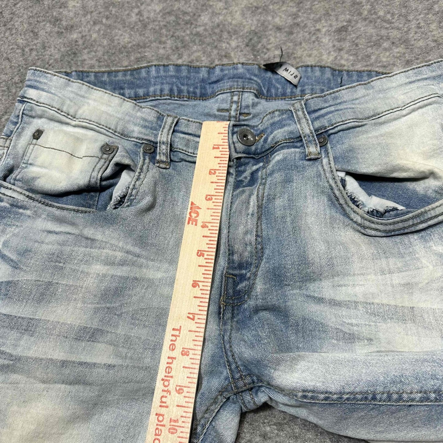 Copper Rivet Men's Slim Fit Distressed Jeans Size 32x32 Blue Acid Wash Denim