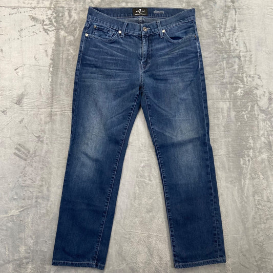 7 For All Mankind Men's Slimmy Jeans Size 33 Blue Dark Wash Denim