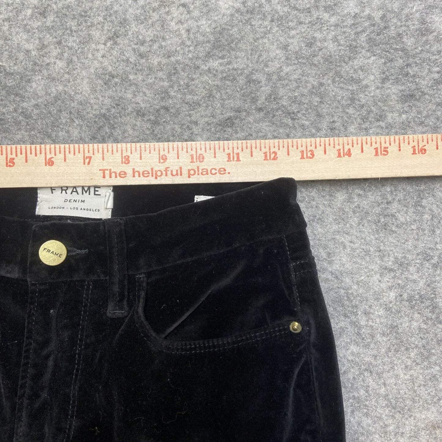 Frame Denim Le Mini Boot Velvet Jeans Women's Size 25 Black Pants