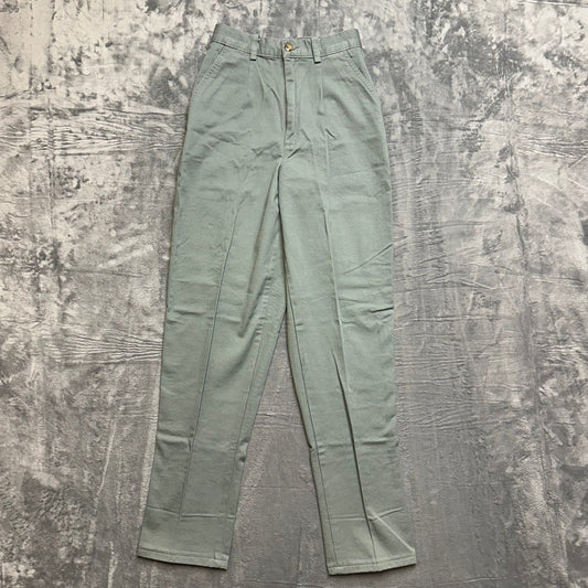 Vintage Lands End Chino Pants Women's Size 4P Green Pleated