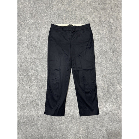 Talbots The Perfect Crop Women's Dress Pants Size 6 Black Dark Wash Denim