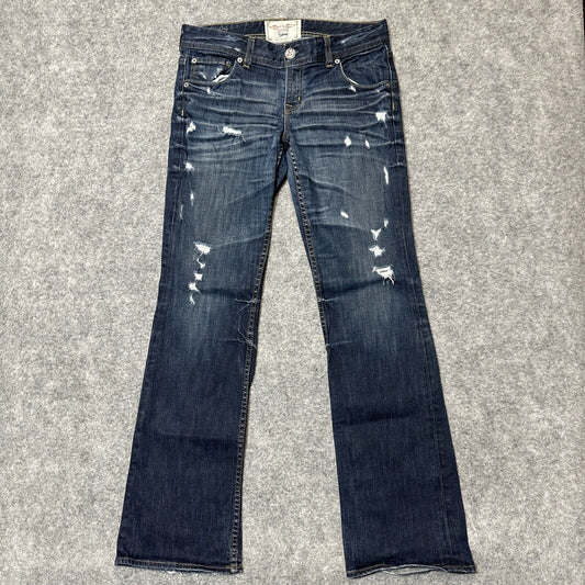 Big Star Sophie Distressed Bootcut Jeans Women's Size 28R Dark Blue Denim