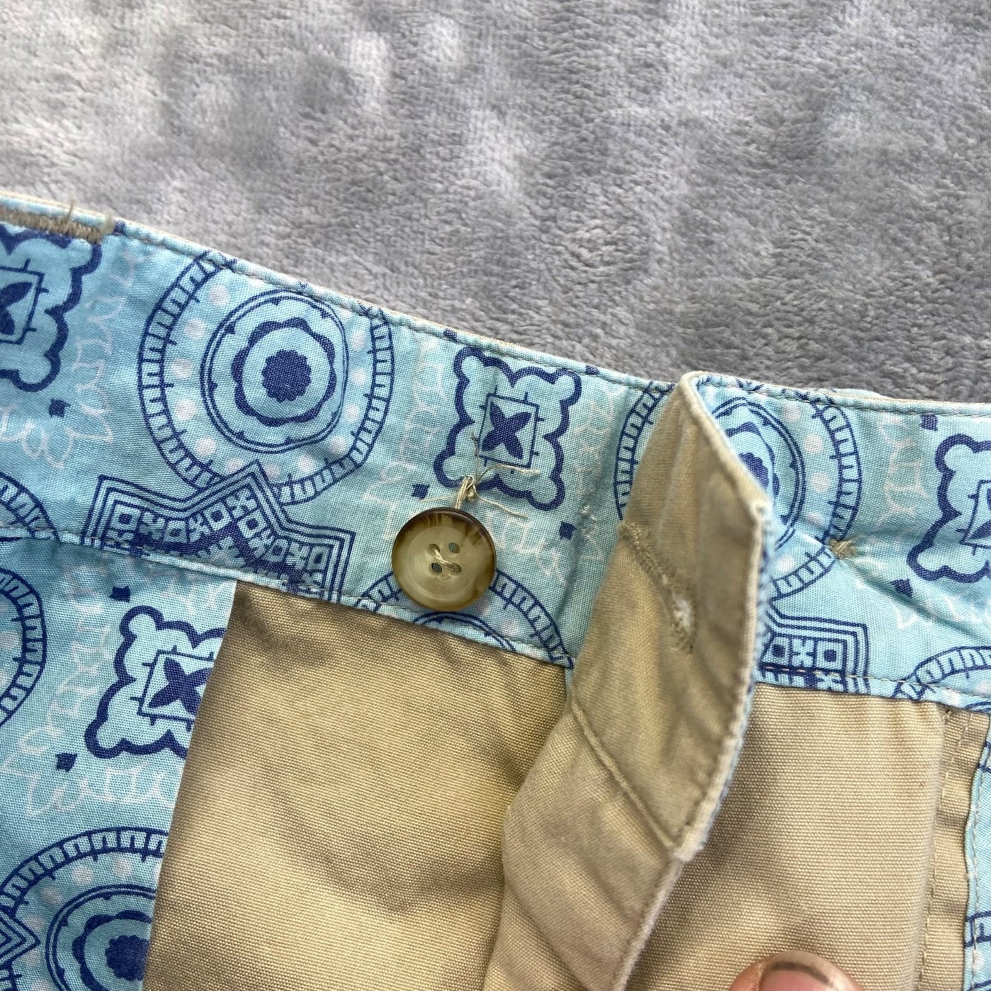 Robert Graham Men's Straight Chino Pants Size 38 Beige Side Stripe