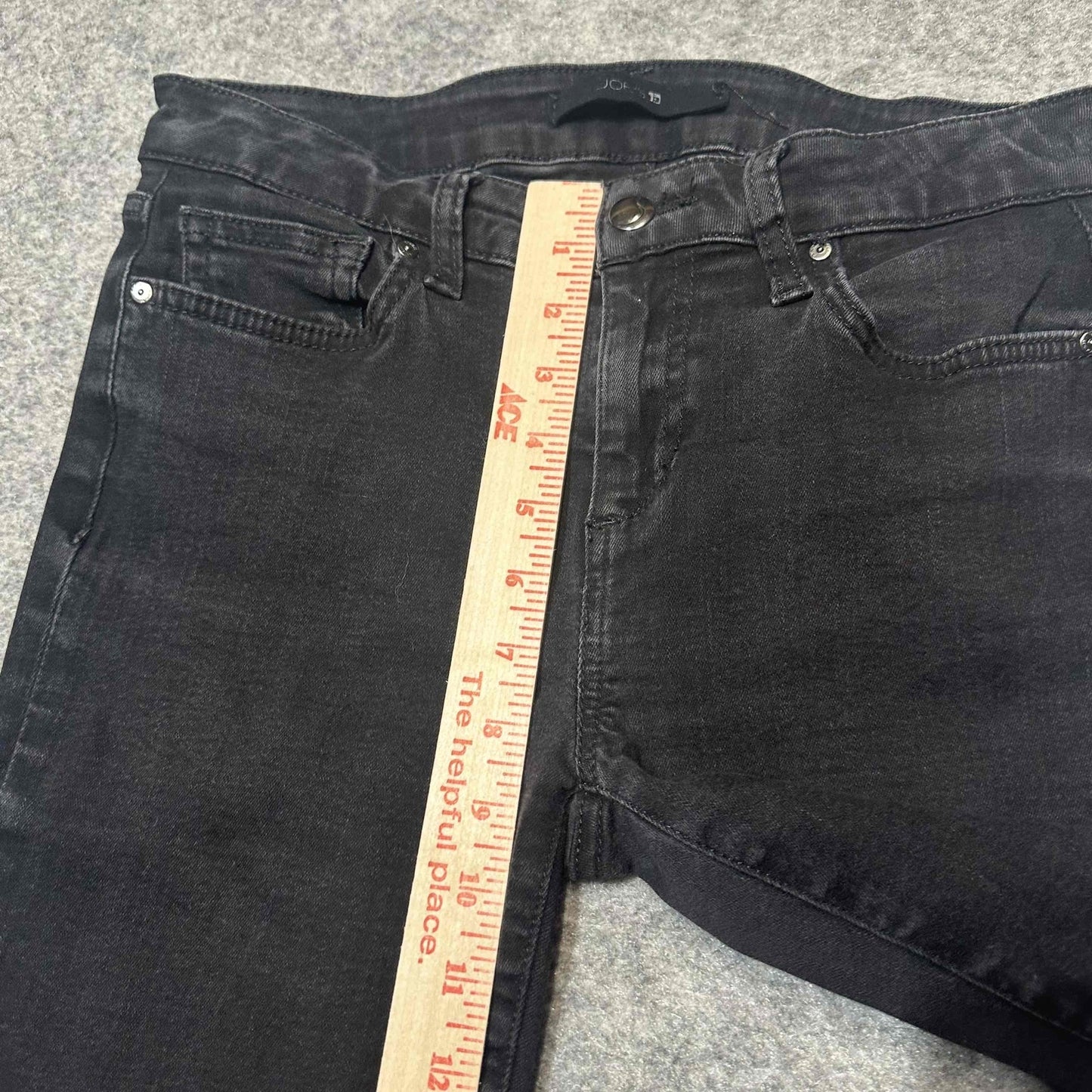 Joe's Womens Frayed Hem Ankle Skinny Jeans Size 27 Black Dark Wash Denim