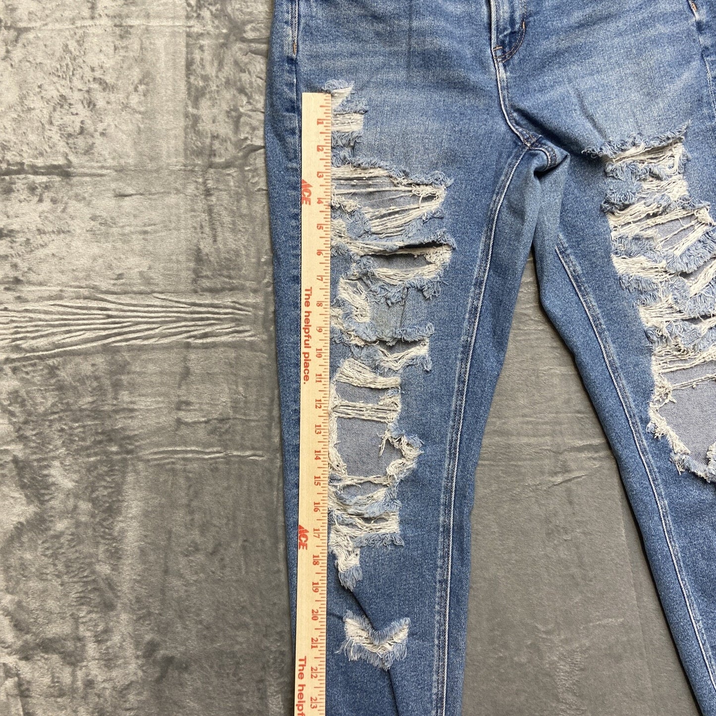 American Eagle Stretch Distressed Mom Jeans Women's Size 8R Blue