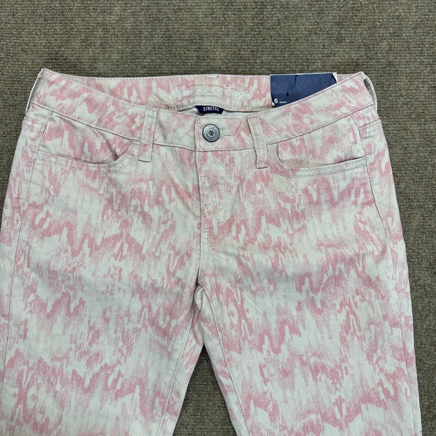 American Eagle Jegging Low Rise Skinny Stretch Womens Jeans Sz 6R Pink